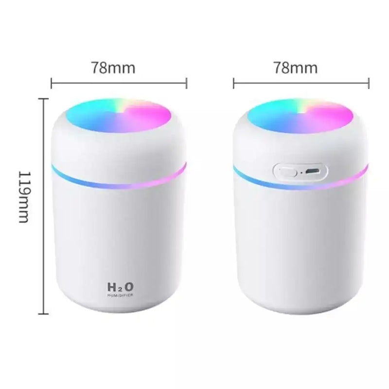 Umidificador Portátil H2o Ultra com Led RGB - 300ml Aroma Terapia