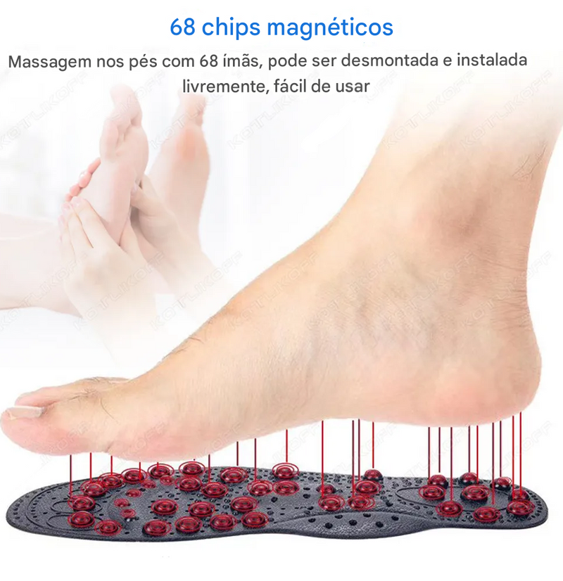 Palmilhas OrtoConfort Kotlikoff - Para Terapia de Massagem Magnética [CONFORTÁVEL E RELAXANTE]